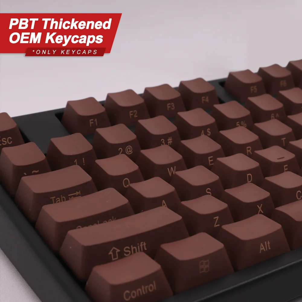 Mechanical Keyboard Keycaps Coffee Chocolate Color PBT OEM Profile Height 108 Keys for 61 87 104 108 GK61 SK61 Anne Pro2 PC Game