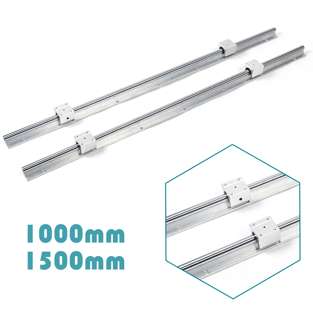 

Linear Guide 2 Rail SBR16 With 4x SBR16UU Bearing Block 2X Shaft