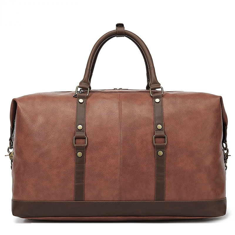 Travel Bag New Wear-resistant PU Business Style Solid Color Outdoor Shoulder Luggage Storage Bag Wholesale