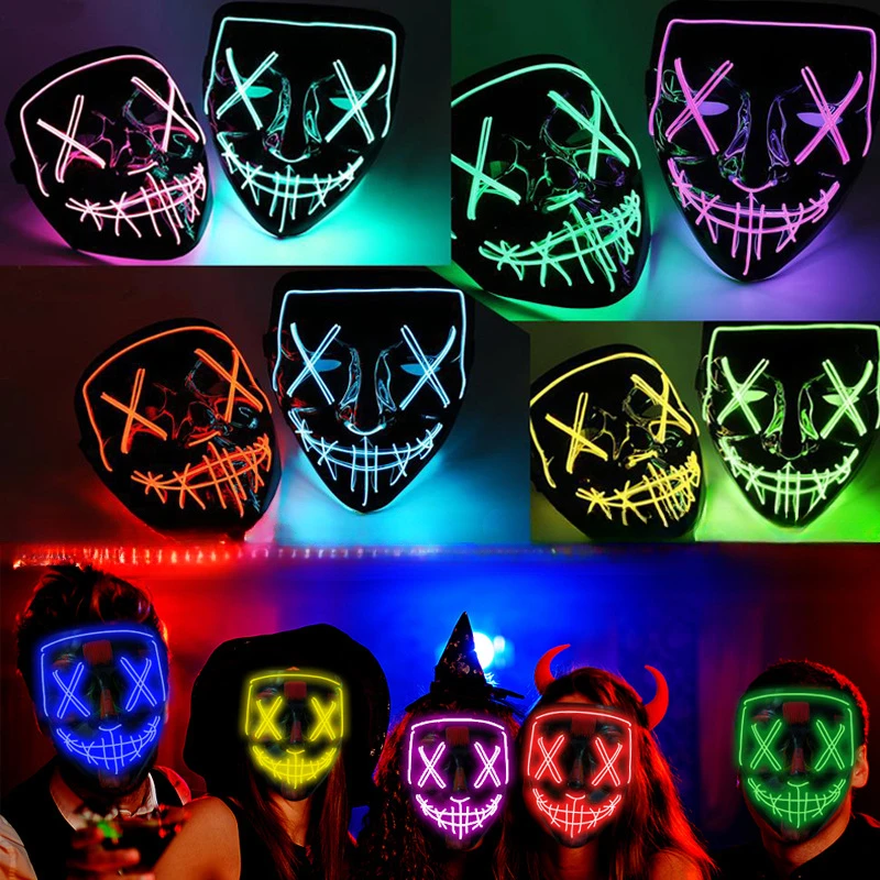 

Светящаяся маска на Хэллоуин, светящаяся голова, страшная маска, маска для маскарада, страшное лицо, страшная маска для косплея, маски для Хэллоуина