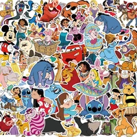 103050100pcs cute disney character mickey mouse the lion king cartoon stickers aesthetic laptop car mix anime sticker kid toy
