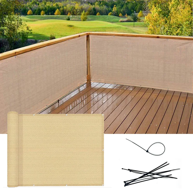 Бежевый балкон конфиденциальность экран из полиэтилена забор для ветрового