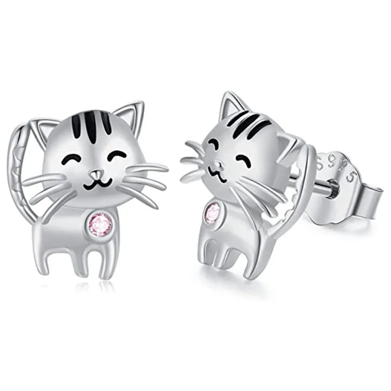 

Cute Cat Earrings For Women Girls Lovely Animal Stud Earrings Best Friend Korean Style Jewelry Gift Brincos