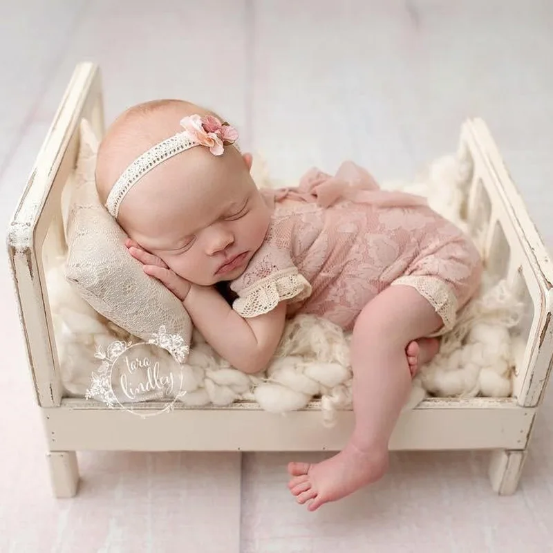

Newborn Photography Props Wood Bed Infant Posing Full Moon Baby Pose Auxiliary Photo Shooting Basket Photography Accessories