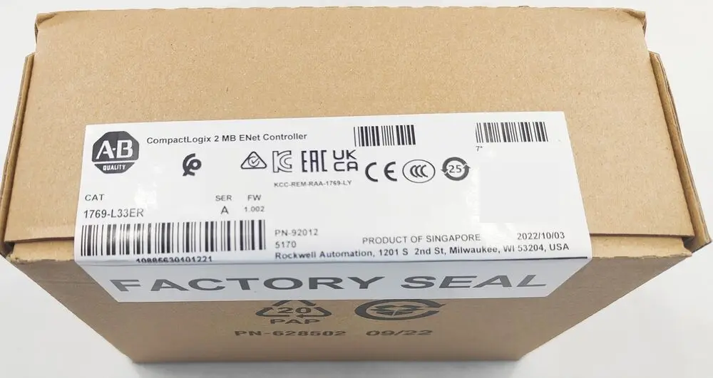 

Allen-Bradley 1769-L33ER компактный контроллер logix 2MB ENet запечатанный Новый 1769L33ER