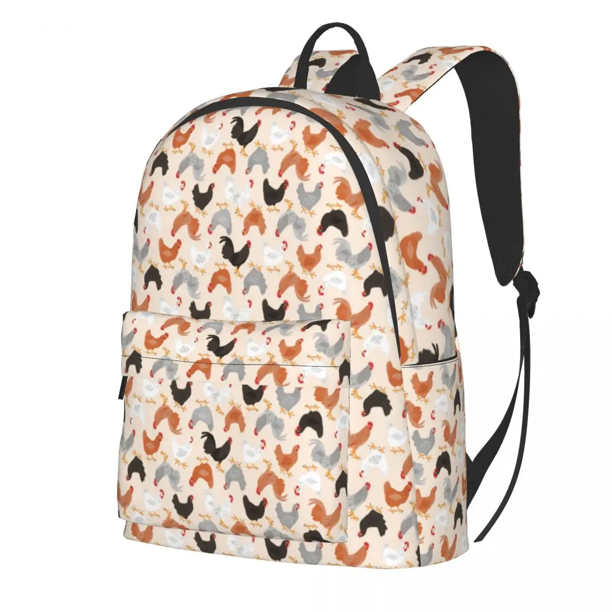 Funny Animal Backpack Cute Chickens Print Teen Polyester Cycling Backpacks Big Fun School Bags Rucksack