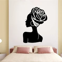 wall stickers beautiful african woman decals african girl beauty salon livingroom decor murals removable vinyl poster dw13763