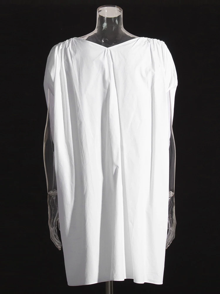 Женское мини-платье с короткими рукавами VGH однотонное минималистичный стиль