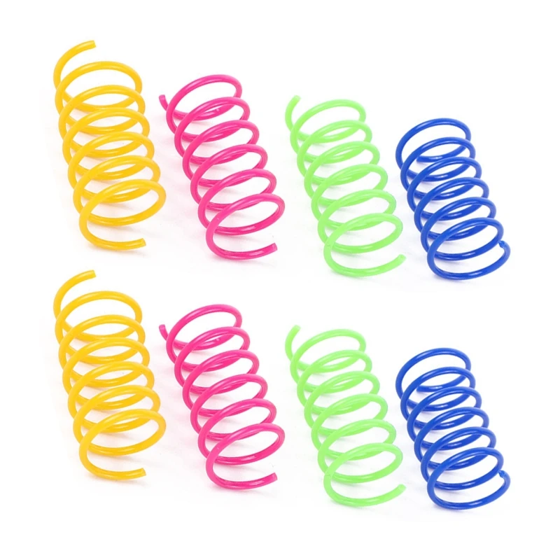 8/20 Pieces Spring Toys Set Spiral for Kittens to Swat Hunt (Random Color) Colorful Spring Toy for Indoor Cats 090C