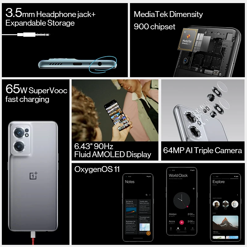 World Premier OnePlus Nord CE 2 5G MediaTek Dimensity 900 Chipset 65W SuperVOOC Fast Charging 64MP Triple Camera