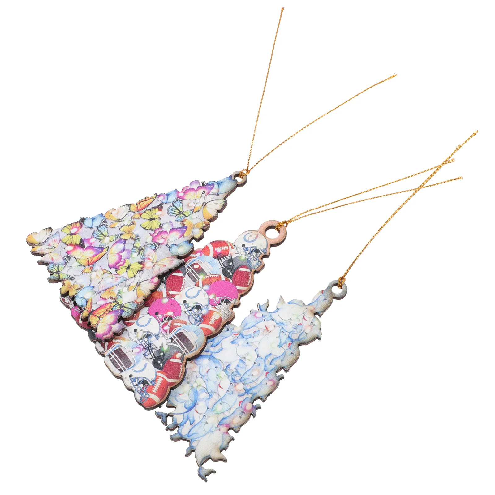 

3Pcs Delicate Wood Design Hanging Decor Xmas Tree Hanging Decor for Party