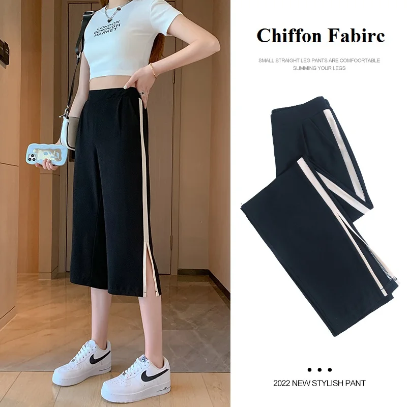 Shorts for Women Straight Loose Wide Leg Pants High Waist Casual Sweatpants Solid Trousers Y2K Summer Korean Fashion Capris