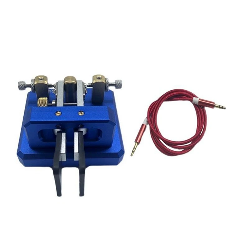 Automatic Morse Dual-Paddle Telegraph Key CW For Ham Radio Users Amateur HAM RADIO Paddle Durable Blue