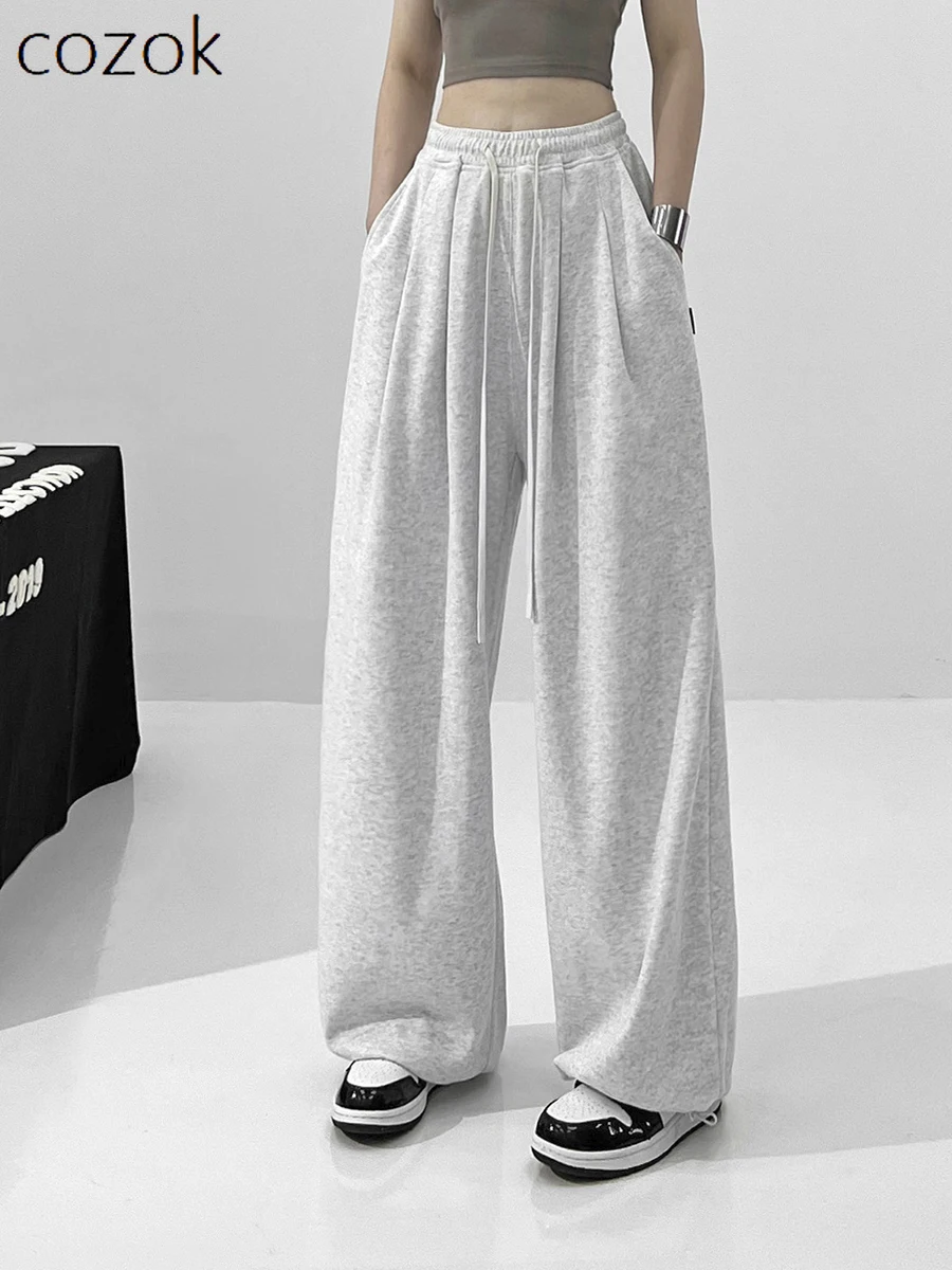 

Fashion Dancing Wide-Leg Pants Casual Pants Slimming Tappered Sweatpants 2023 Autumn New Loose Harem Sports Pants Women