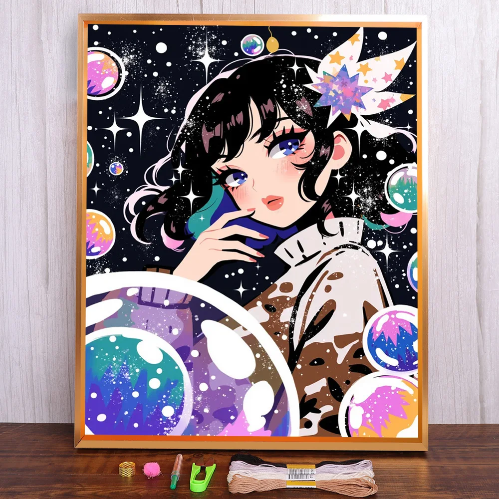 Портрет Девушка с принтом 11CT Вышивка крестиком DIY Узоры для вышивания Нитки DMC