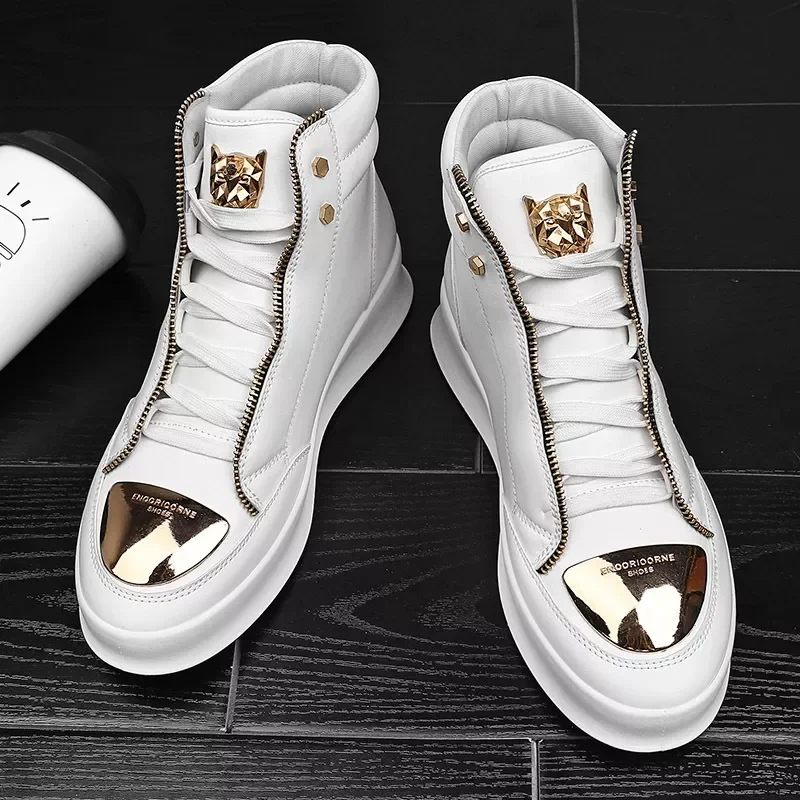 

2022New High Top Casual Shoes Men Sneakers 2022 Fashion Skateboard Shoes Leopard Platform Shoe Sport Training Shoes Men's An