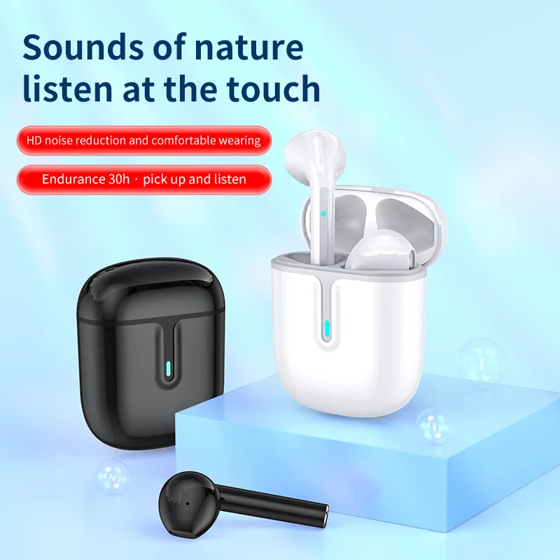 

J09 True Wireless Earbuds Bluetooth-compatible V5.0 Headphones HiFi in-Ear Headsets Sports Earphones for Women Girl Pink