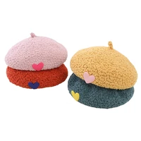 baby girls beret hats autumn winter fashion accessories sweet love heart hat adjustable children cap baby stuff korean 7 colors
