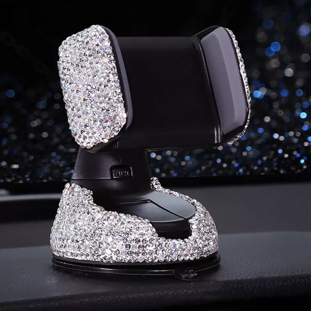 

Crystal Rhinestones 360 Degree Car Phone Holder for Car Dashboard Auto Windows and Air Vent Mobile Phone Holder Non-slip