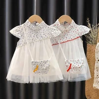 baby girls dress 2022 summer flowers princess mesh dress toddler infant kids birthday party costume childrens clothing