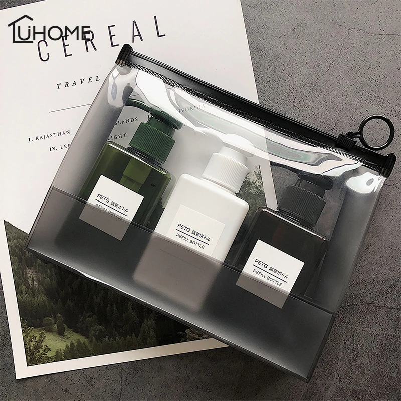 

3pcs/set Soap Dispenser Bottle Bathroom Shampoo Bottle Press Type Lotion Body Soap Empty Bottle Set Travel Tools 100ML/150ML