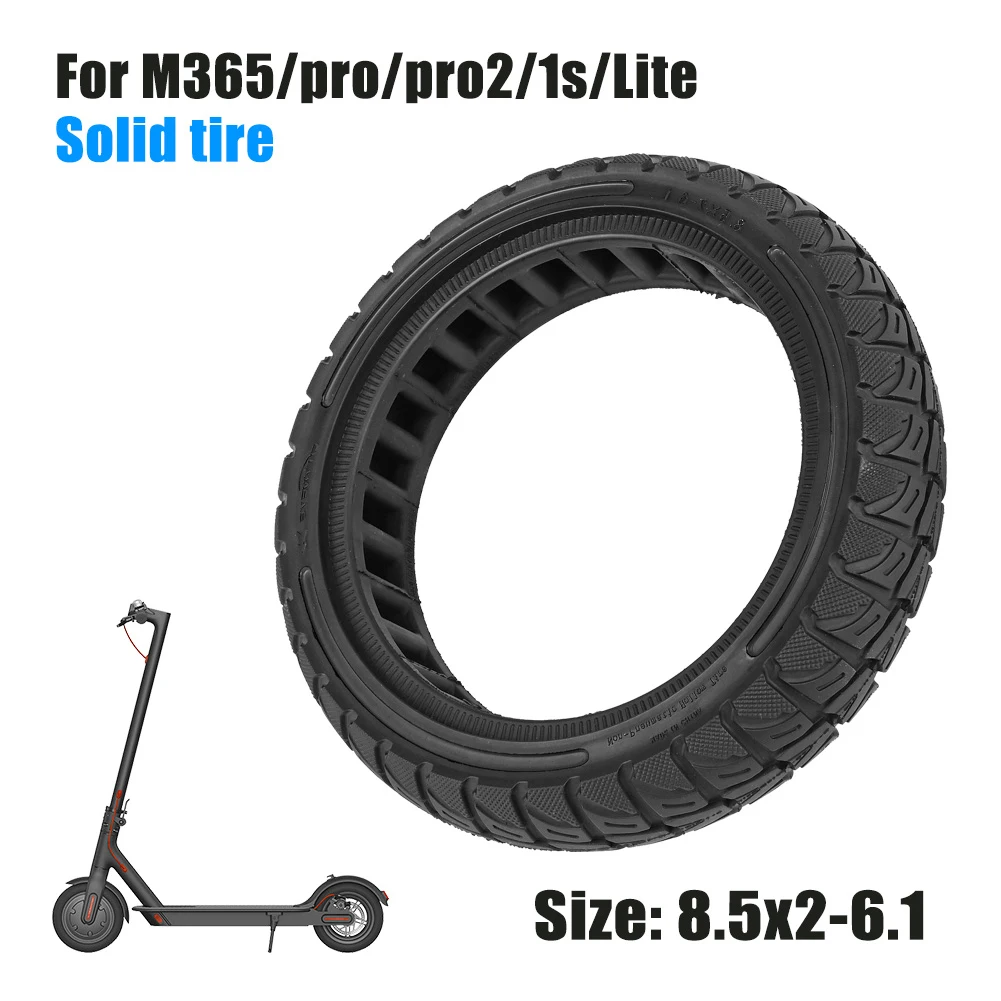 

8.5x2.0-6.1 Electric Scooter Solid Tire Replacement for M365/Pro/1S/Pro2 Electric Scooter Puncture-Resistant Nonslip Rubber Tyre
