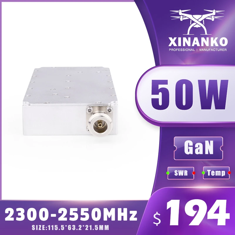 50 Вт 2300-2550 МГц 20 МГц-6G 100-200 200-300 400-500 500-600 600-750 GaN GPS WIFI сигнал PA Модуль усилителя