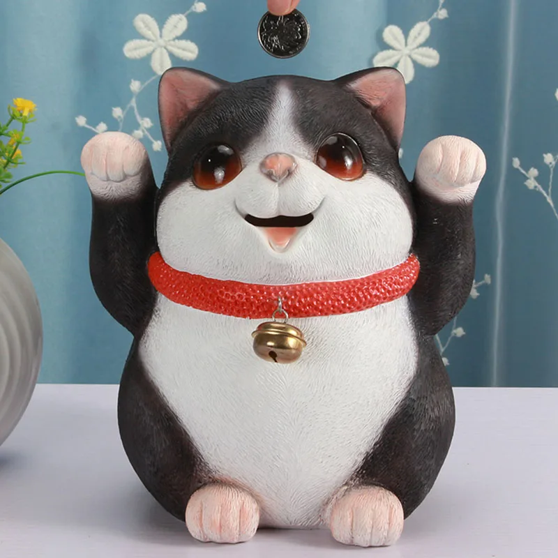 

Adults Safe Piggy Bank Original Safe Deposit Box Big Size Lucky Cat Piggy Bank Mystery Box Salvadanaio Collectible Coins HY50PB
