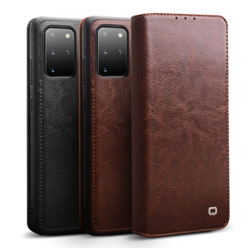 

Qialino Luxury Geunine Leather Cases For Samsung Galaxy S20 Plus Flip Wallet Case Cover For Samsung S20 Ultra S20ultrs Free Mask