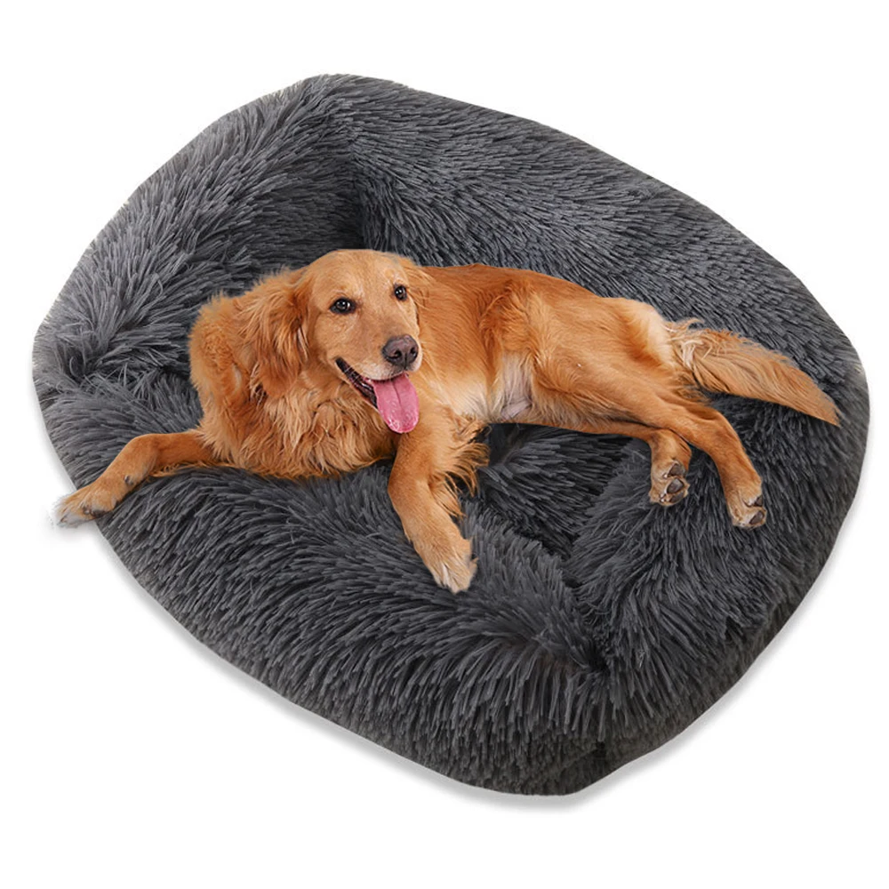 

Square Plush Cat Bed Dog Pet Kennel Solid Color Cat Mat Winter Cushions Soft Warm Cat Carpet For Little Medium Large Dog Pets