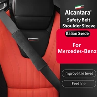safety belt shoulder for mercedes benz cover protection seat belt padding pad alcantara auto interior accessories