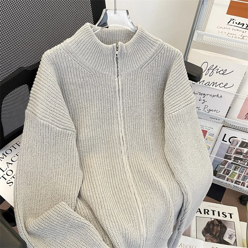 Американский винтажный свитер с высоким воротником мужской осенне-зимний модный