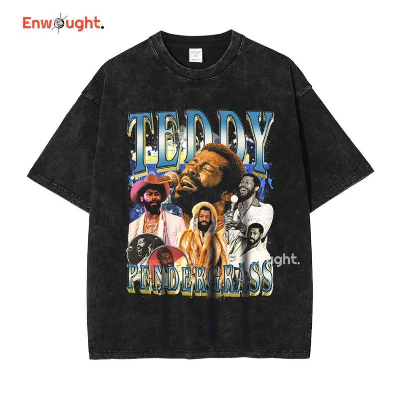 Футболка Teddy Pendergrass винтажная потертая футболка большого размера с коротким