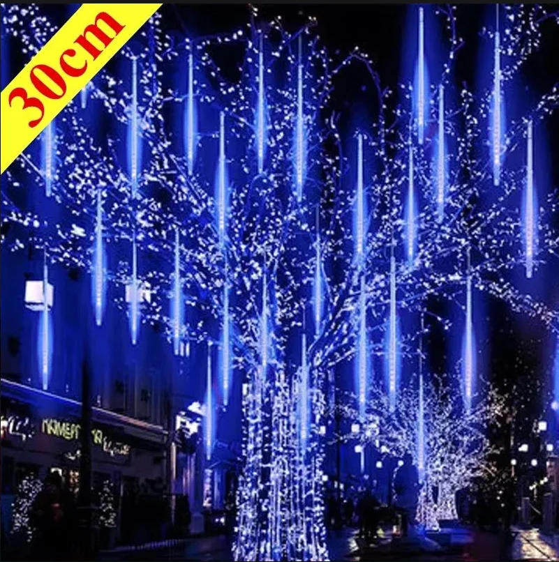 

30/50cm Led Meteor Shower Rain Street Fairy Garlands Christmas Tree Decorations for Outdoor New Year Garden Lights Navidad 2024