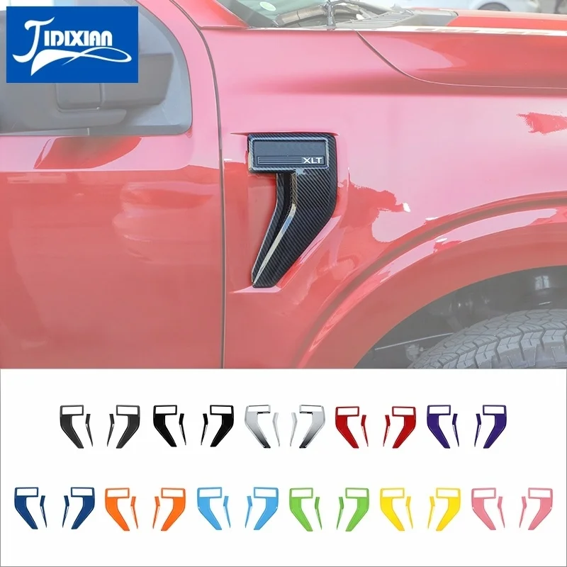 

JIDIXIAN Car Leaf Board Front Air Vent Fender Decoration Stickers Cover for Ford F150 2021 2022 Exterior Accessories