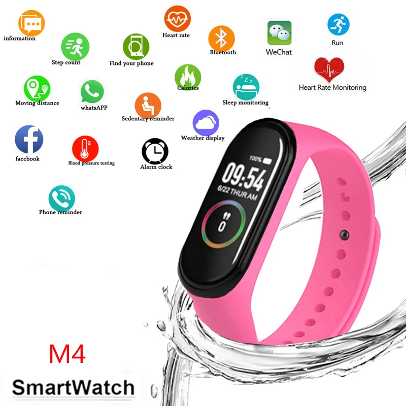 

M4 Smart Watchs Sport Wristbands LED Screen Fitness Traker Bluetooth Waterproof Lady Watchs Sports Brand digital watch PK m3 Y68