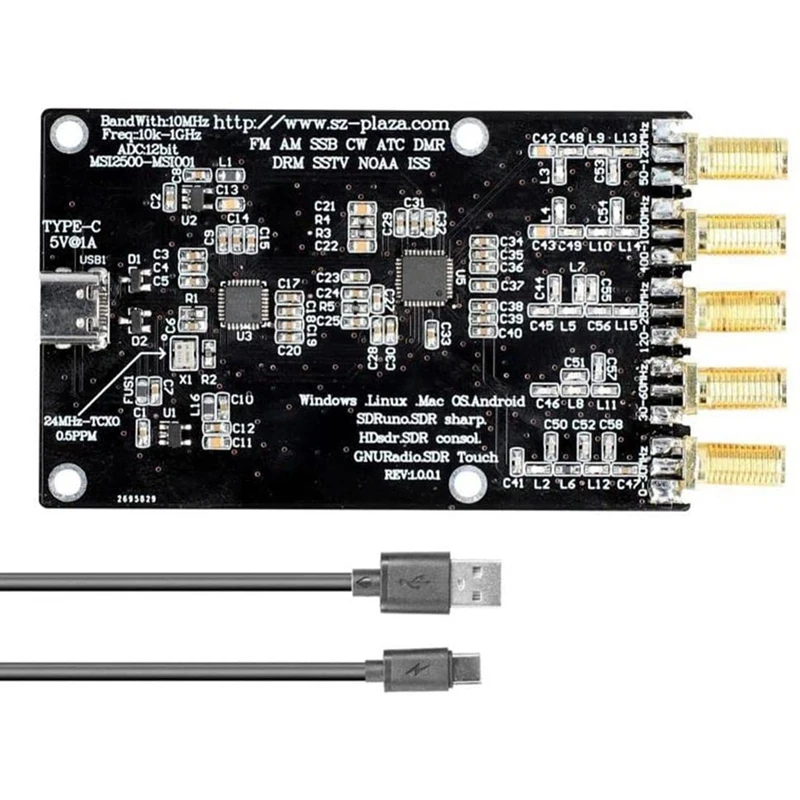 

10Khz To 1Ghz SDR Receiver Board Radio Receivers Compatible With RSP HF AM FM SSB CW Aviation Band Receiver 0.5PPM AM FM