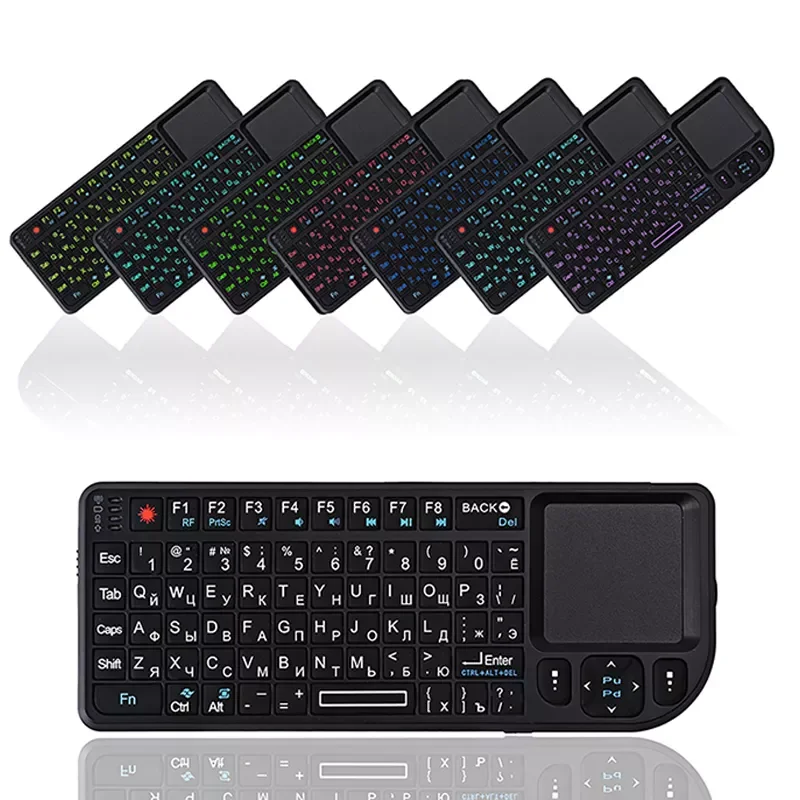 

A8 3 In 1 Mini Handheld 2.4G RF Wireless Keyboard With Touchpad Mouse For PC Notebook Smart TV Box Spanish Russian English