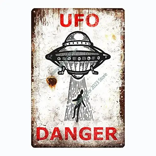 

Danger Metal Sign Vintage UFO Decorative Metal Plaque Wall for Man Cave Bar Retro Home Decor 12X8inch Vintage