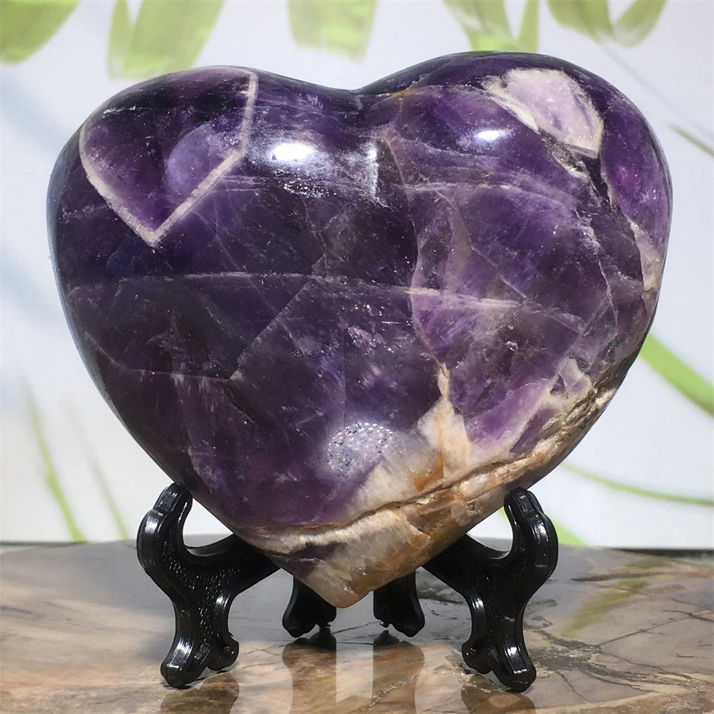 

Natural Gem Dream Amethyst Quartz Crystal Heart Shape Purple Stone Ore Mineral Living Room Decoration Souvenir Gift Chakra Reiki