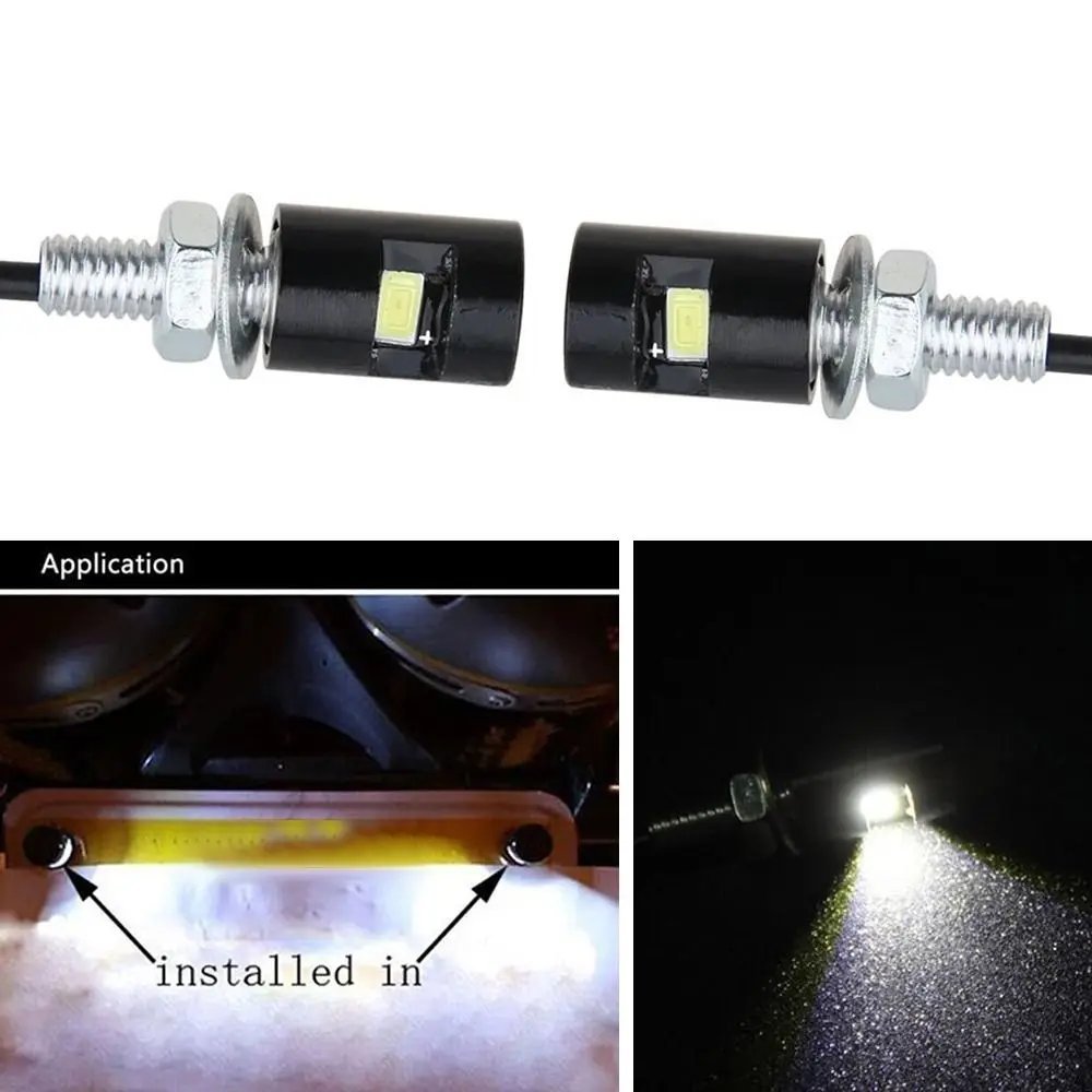 

12V Bolt Light LED Motorcycle License Lamp Screw Bolt Bulbs Light Source Number Plate Lights