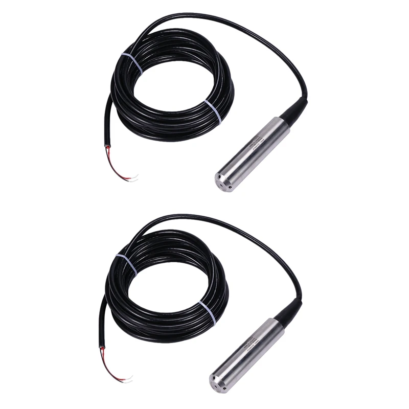 

2X Submersible Water 4-20MA Liquid Level Transmitter Sensor Fuel Tank Level Sensor Metal Water Liquid Level Sensor