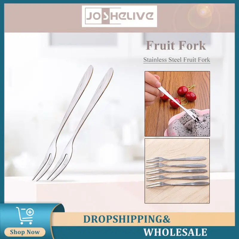

Exquisite Stainless Steel Fruit Fork Flatware Fruit Fork Birthday Party Cake Fruit Salad Dessert Fork Kitchen Small Tableware