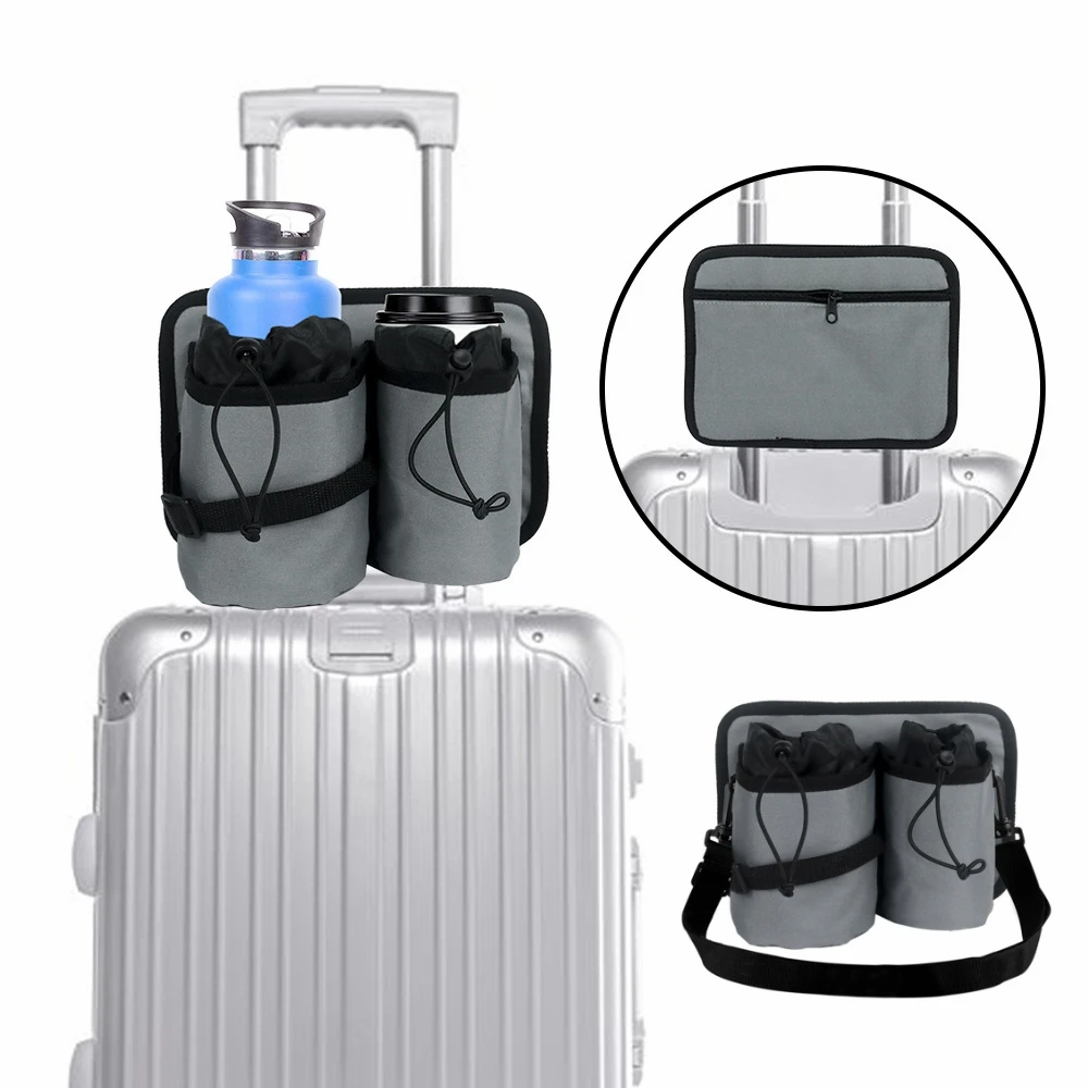 Travel Cup Holder Suitcase Handles Drink Carrier Bag Travel Luggage Trunk Bag Coffee Mugs Cup Water Bottle Holder