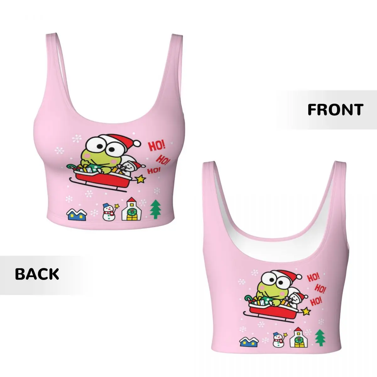 Спортивный бюстгальтер Kerokero Keroppi на заказ женский укороченный топ для тренировок