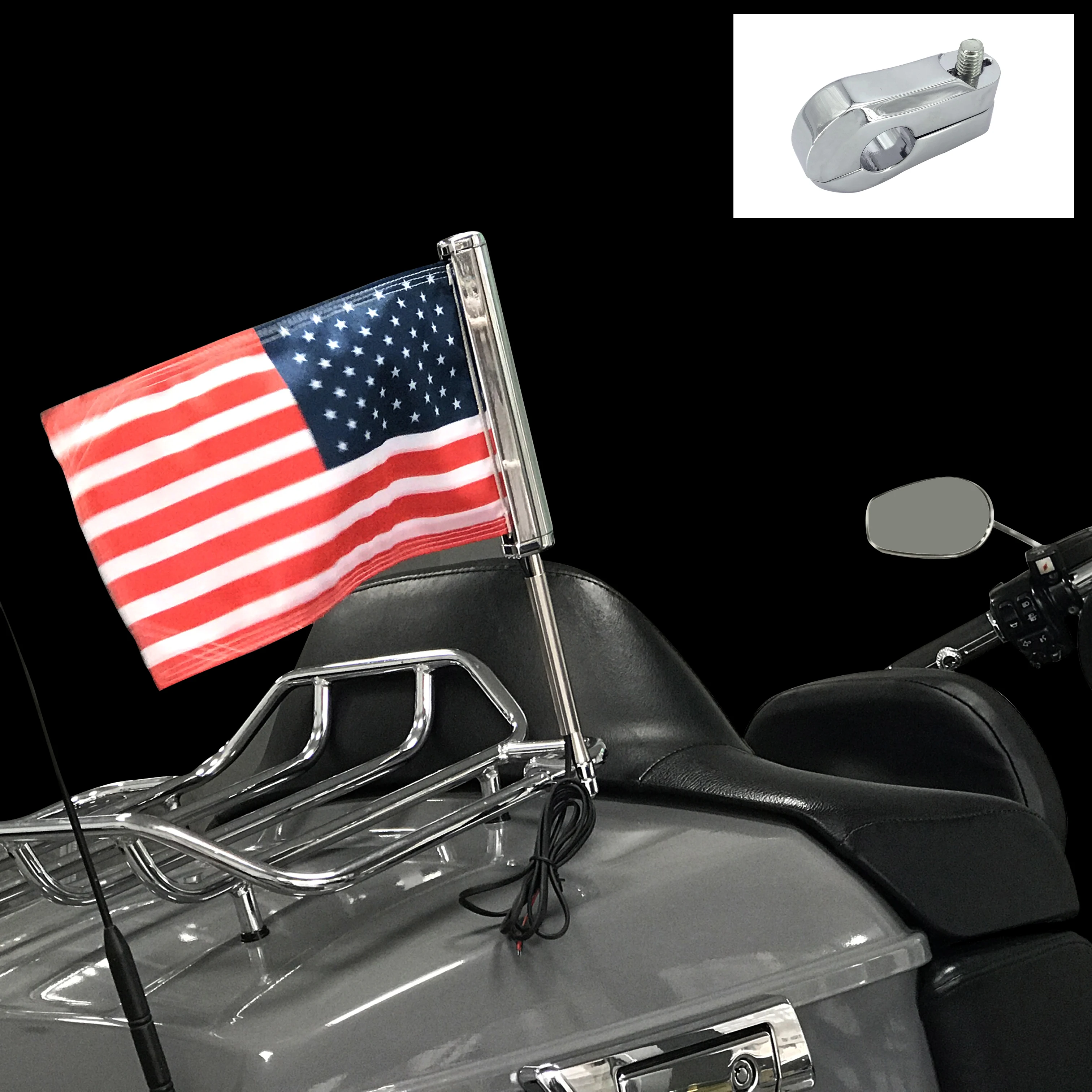 Универсальный Круглый кронштейн для мотоцикла 12 мм светодиодный флаг Honda GoldWing 1500