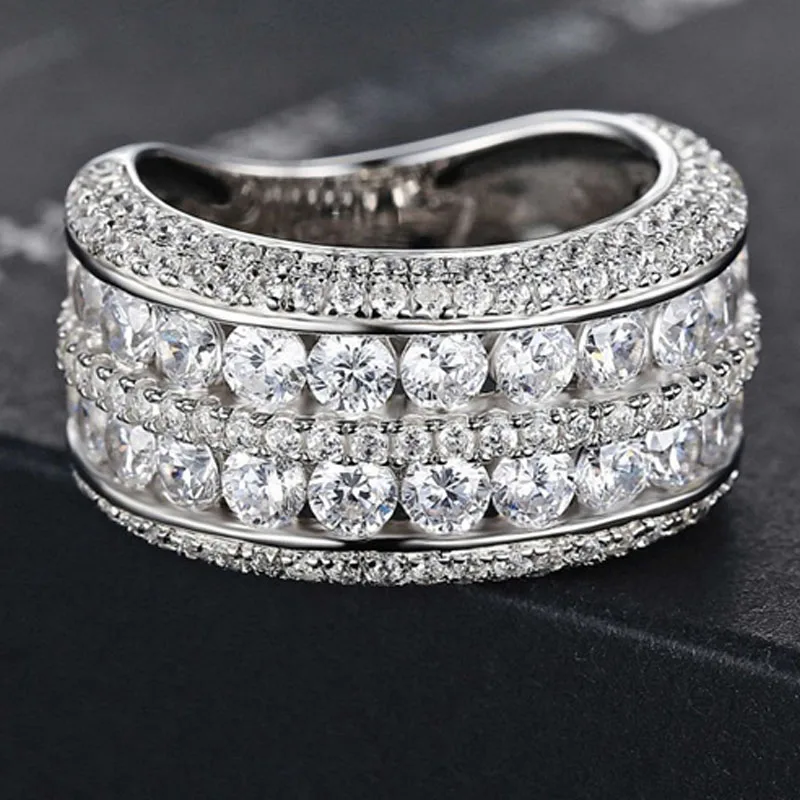 

Fashion Wedding Rings Women's with Colorful Cubic Zirconia Simple and Elegant Party Accessories New Copper Jewelry