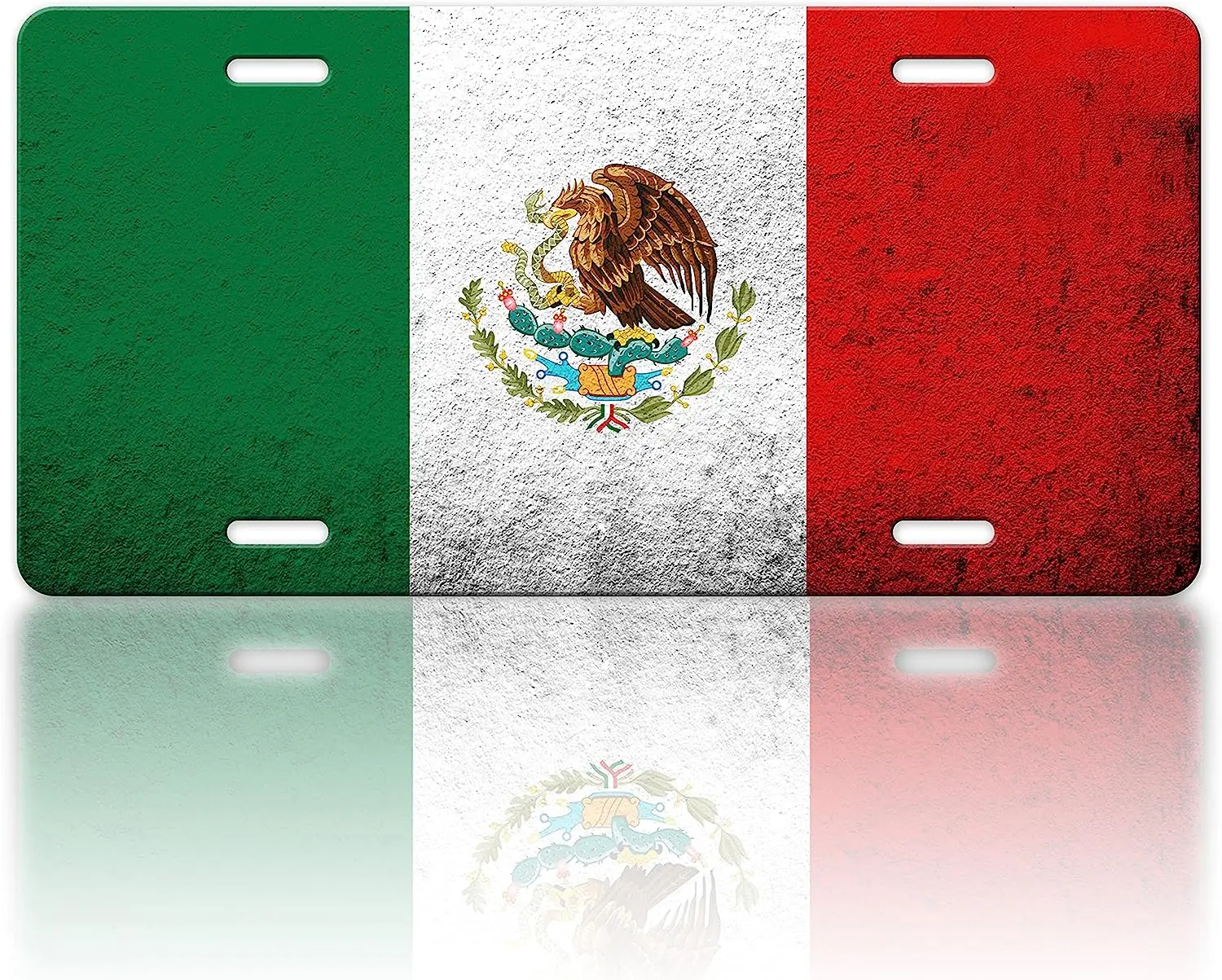 

Mexican Flag License Plate Cover Eagle License Plate Mexico Funny Car Decoration Accessory Aluminum Tag for Us Canada 12x6 In