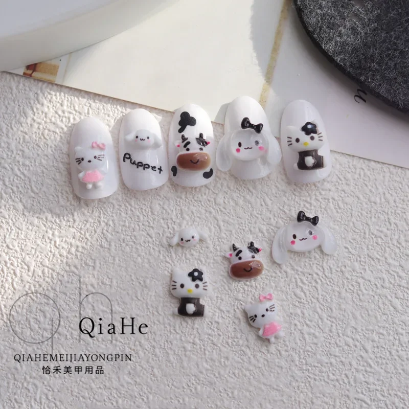 10 шт. miniso sanrio hellokitty Icethrough cinnamoroll мультяшные подвески для ногтей изготовления