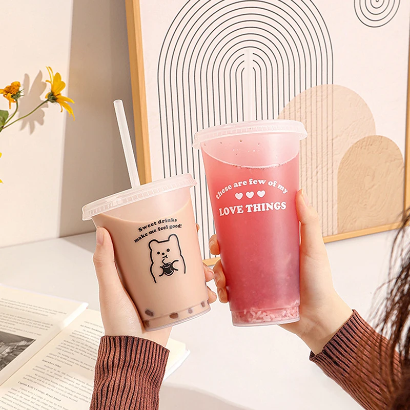 Симпатичная Портативная Пластиковая Бутылка Для Воды Для Кофе ...